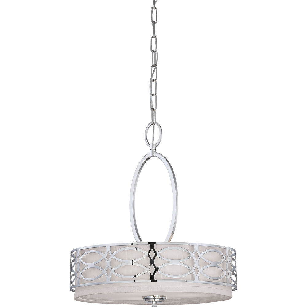 Nuvo Lighting Harlow 3 Light 17.75 Inch Polished Nickel Pendant Ceiling Light