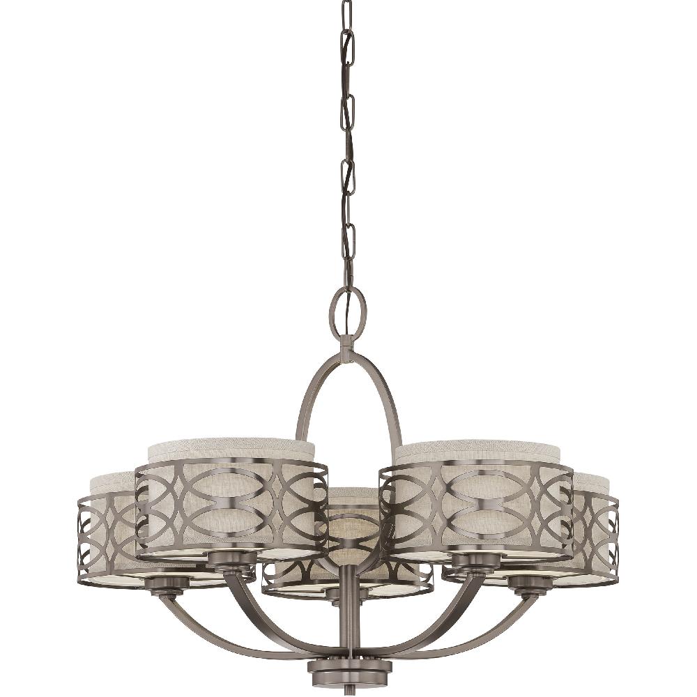 nuvo lighting Harlow 5 Light 27.75 inch Hazel Bronze Chandelier Ceiling Light