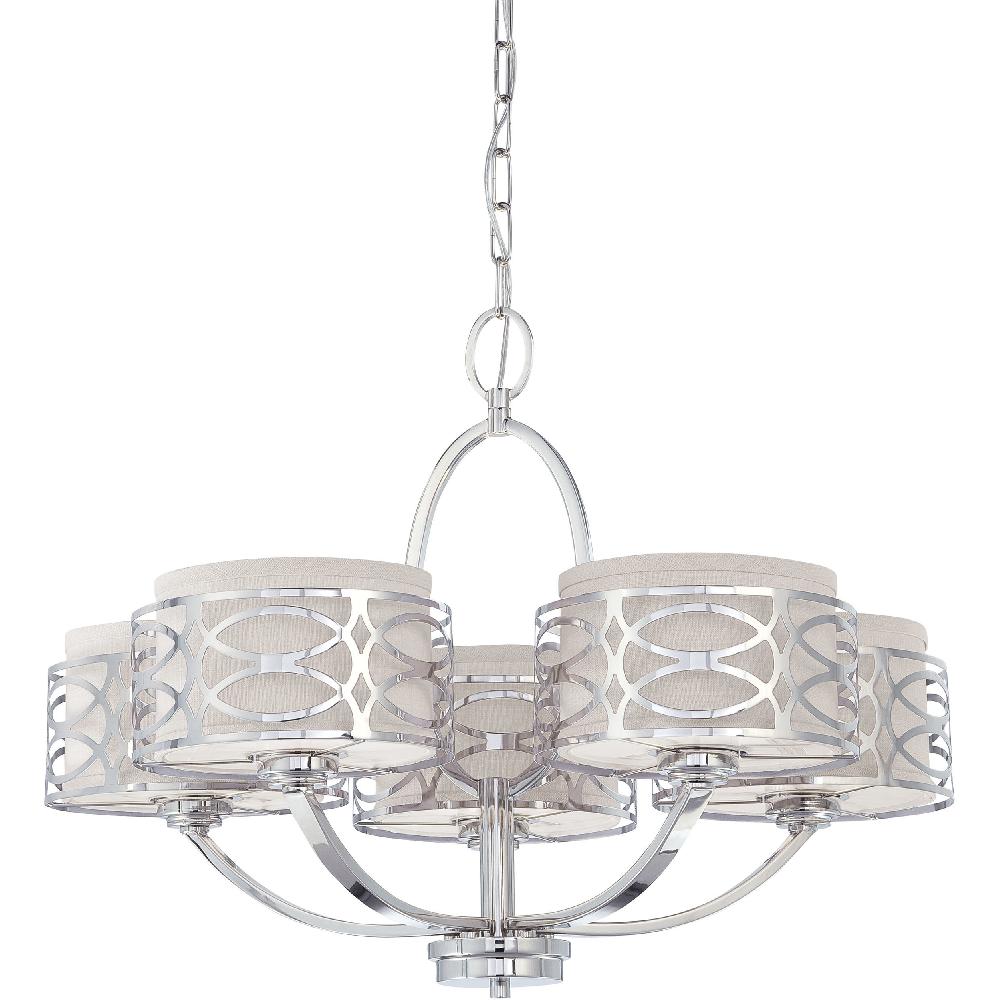 nuvo lighting Harlow 5 Light 27.75 inch Polished Nickel Chandelier Ceiling Light