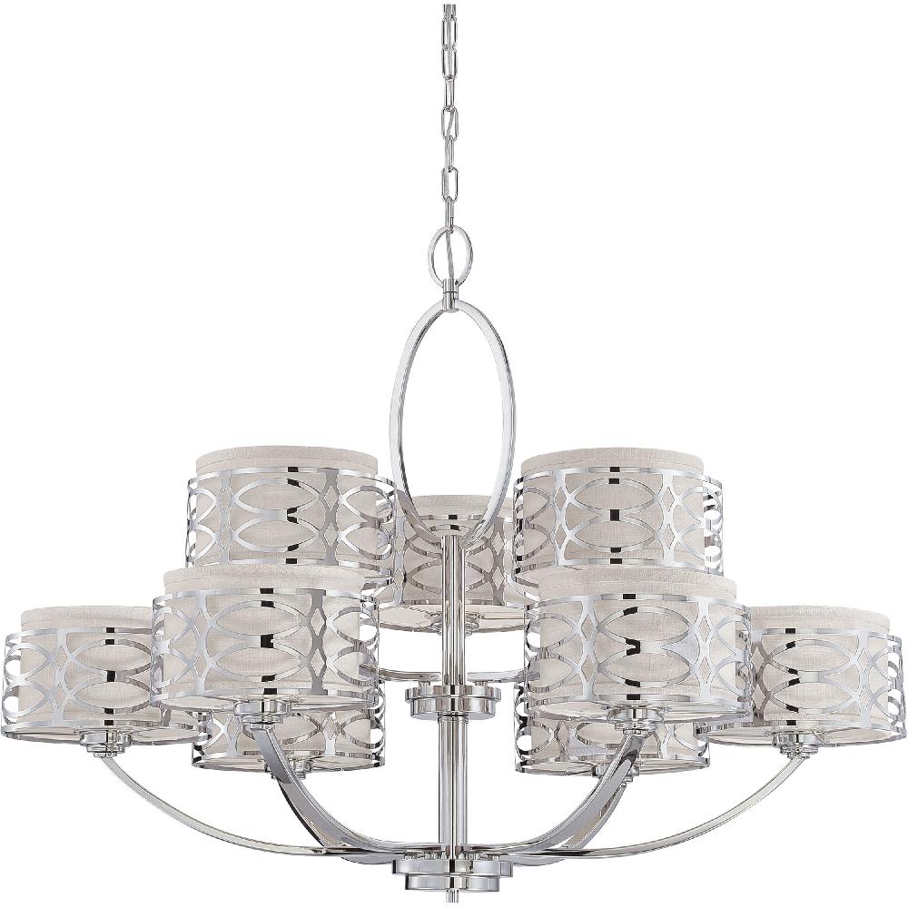 nuvo lighting Harlow 9 Light 38 inch Polished Nickel Chandelier Ceiling Light