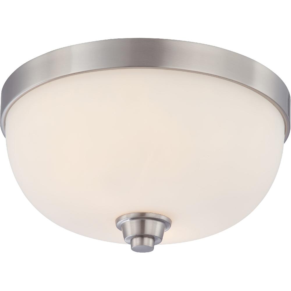 nuvo lighting Helium 2 Light 13 inch Brushed Nickel Flush Mount Ceiling Light