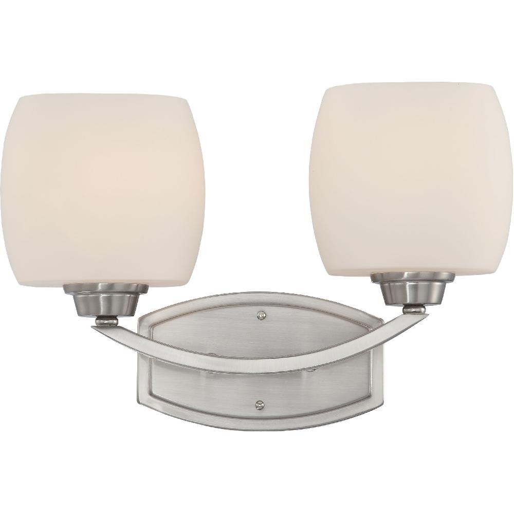 nuvo lighting Helium 2 Light 15.25 inch Brushed Nickel Vanity Light Wall Light