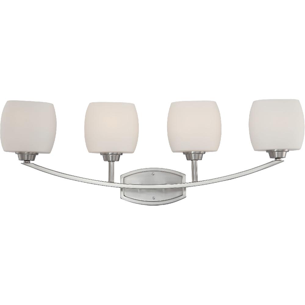 nuvo lighting Helium 4 Light 33.75 inch Brushed Nickel Vanity Light Wall Light
