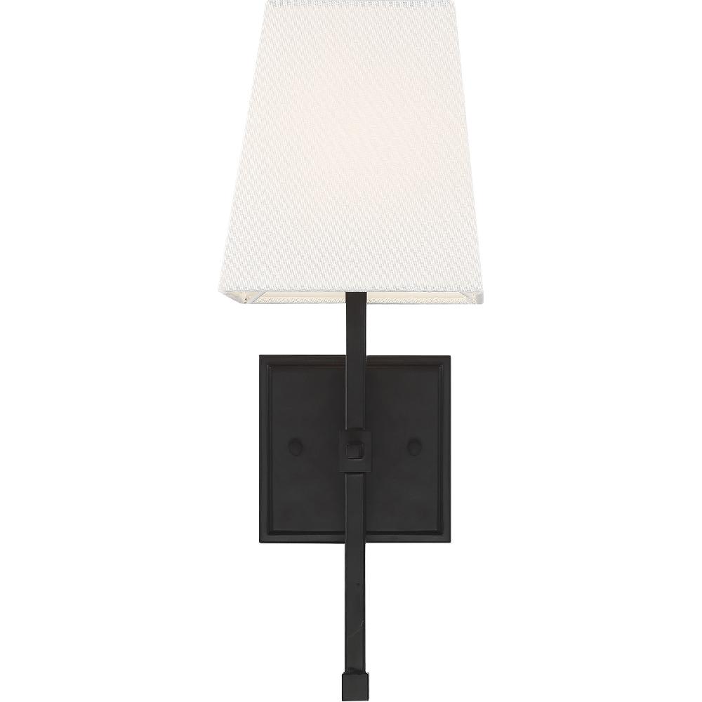 nuvo lighting Highline 1 Light 6 inch Aged Bronze and White Fabric Vanity Light Wall Light