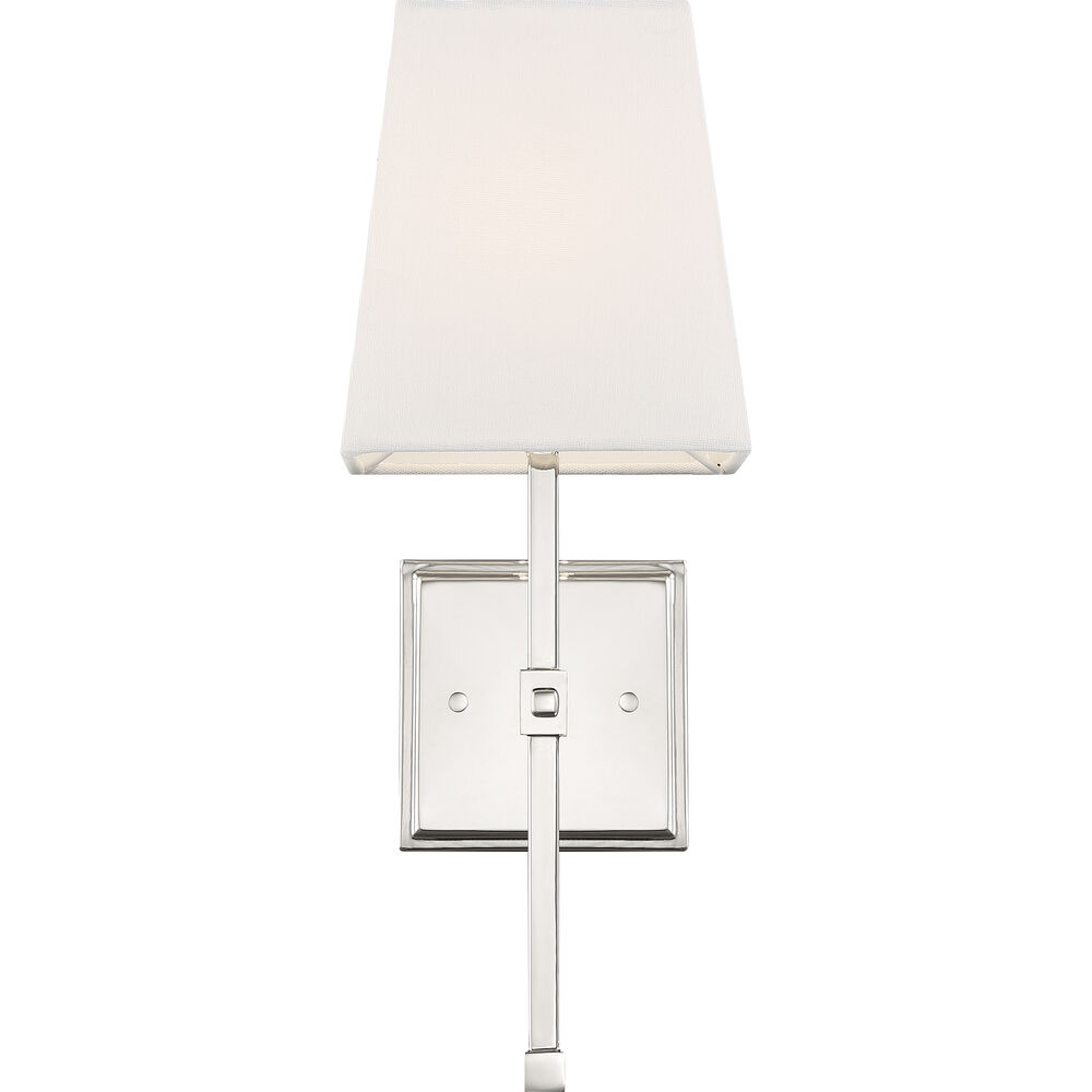 Nuvo Lighting Highline 1 Light 6 Inch Polished Nickel And White Fabric Vanity Light Wall Light