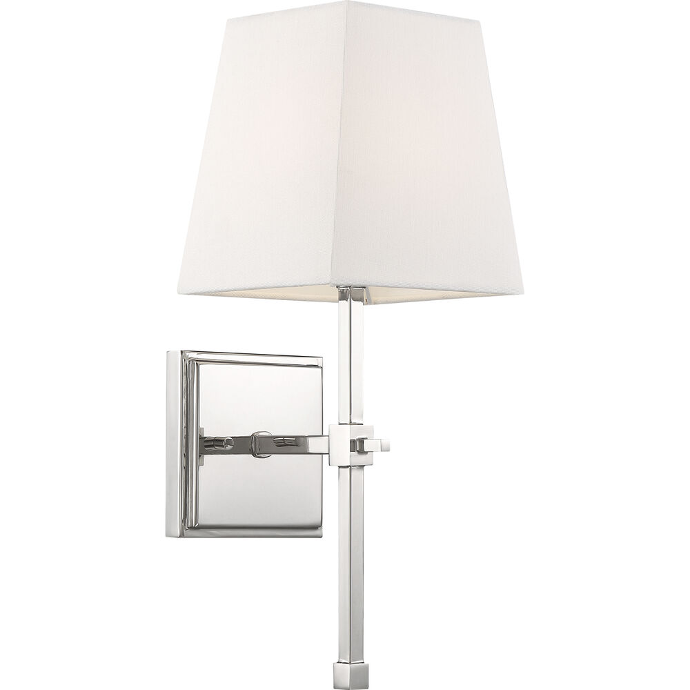 Nuvo Lighting Highline 1 Light 6 Inch Polished Nickel And White Fabric Vanity Light Wall Light