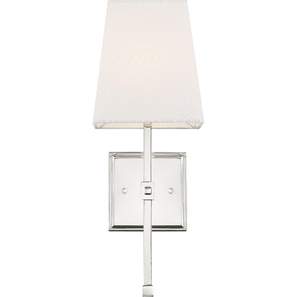 nuvo lighting Highline 1 Light 6 inch Polished Nickel and White Fabric Vanity Light Wall Light
