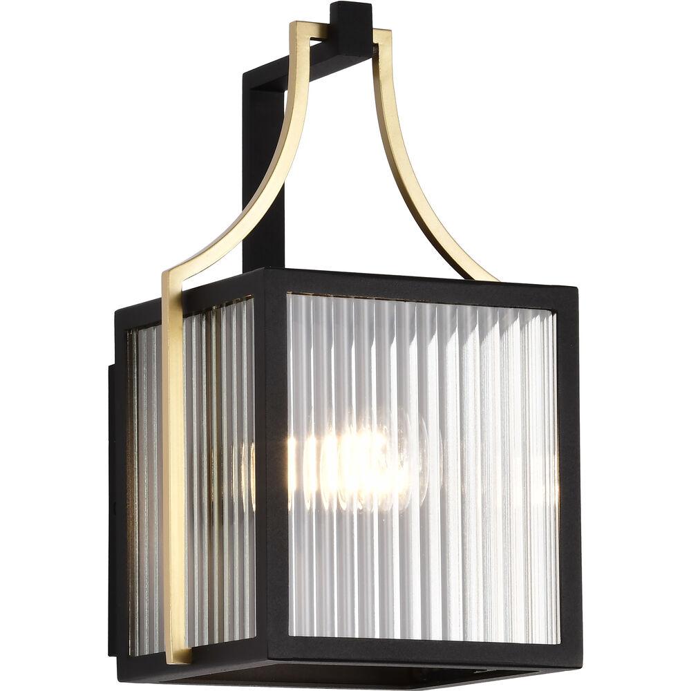 Nuvo Lighting Holden 11.13 Inch Black And Gold Outdoor Wall Light