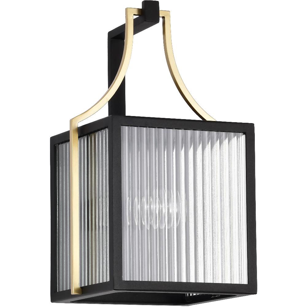 nuvo lighting Holden 14.5 inch Black and Gold Outdoor Wall Light