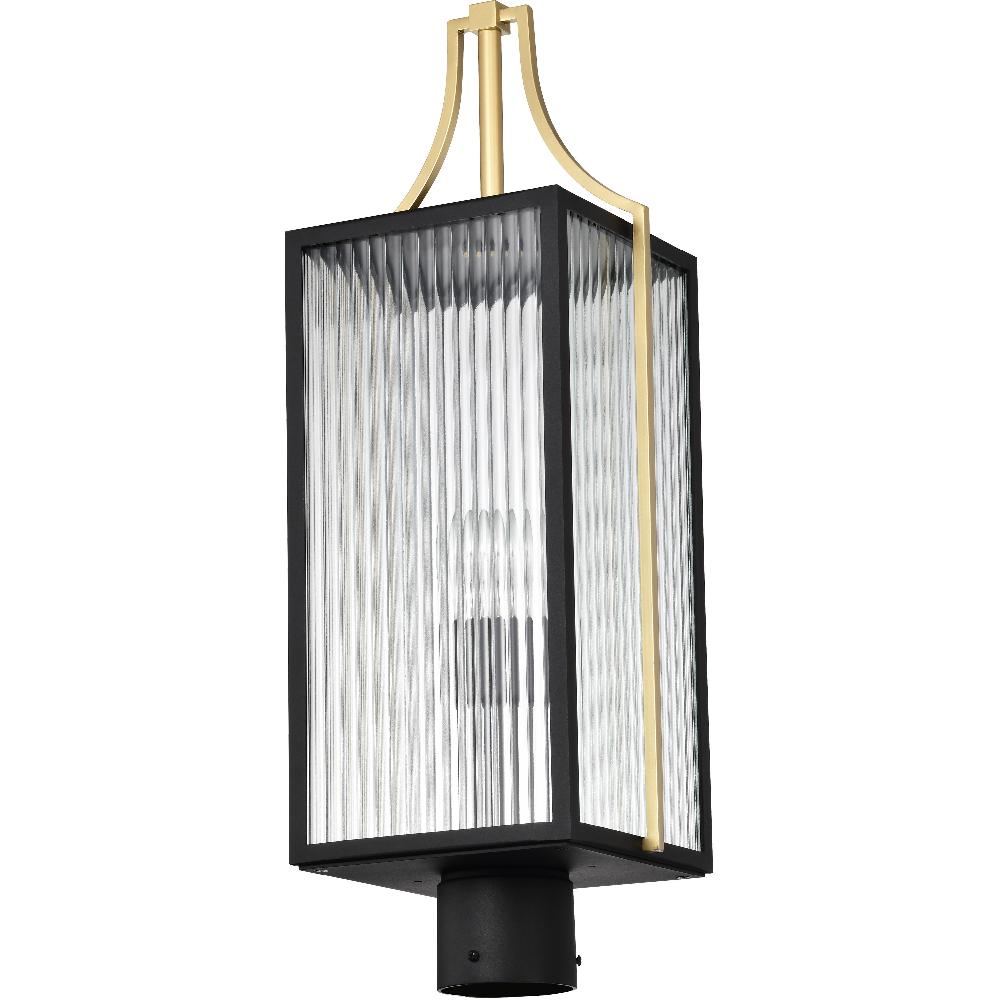 nuvo lighting Holden 24.38 inch Black and Gold Outdoor Post Light