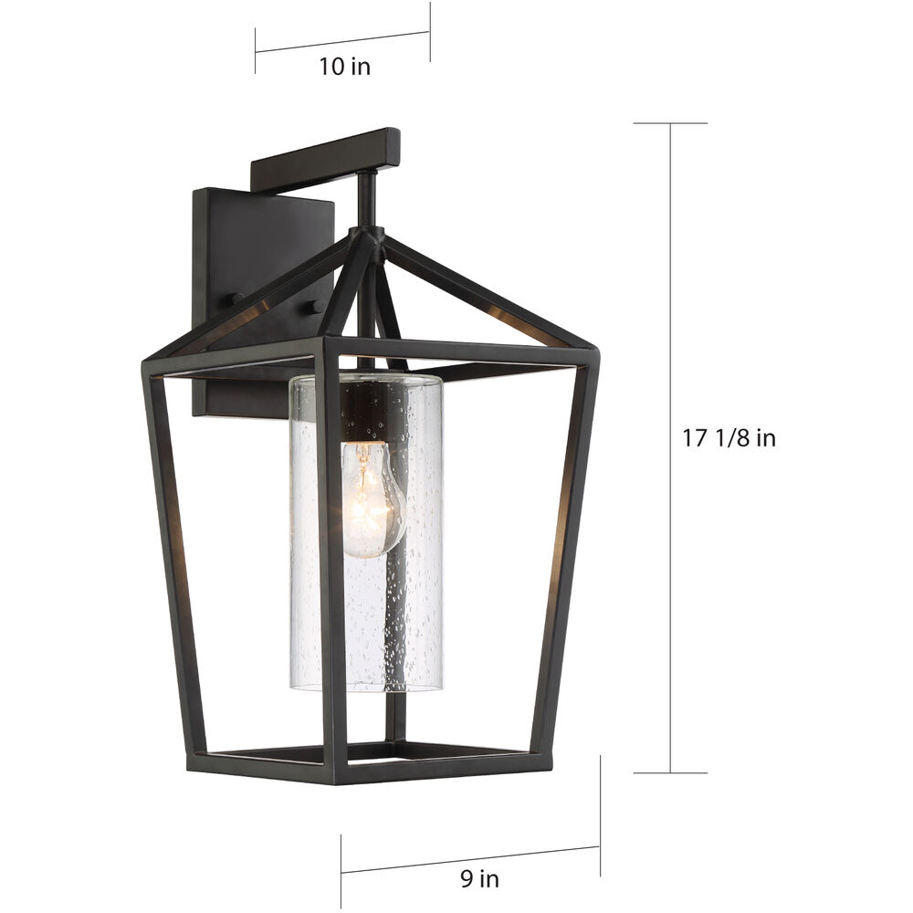 Nuvo Lighting Hopewell 1 Light 17 Inch Matte Black Outdoor Wall Lantern Large