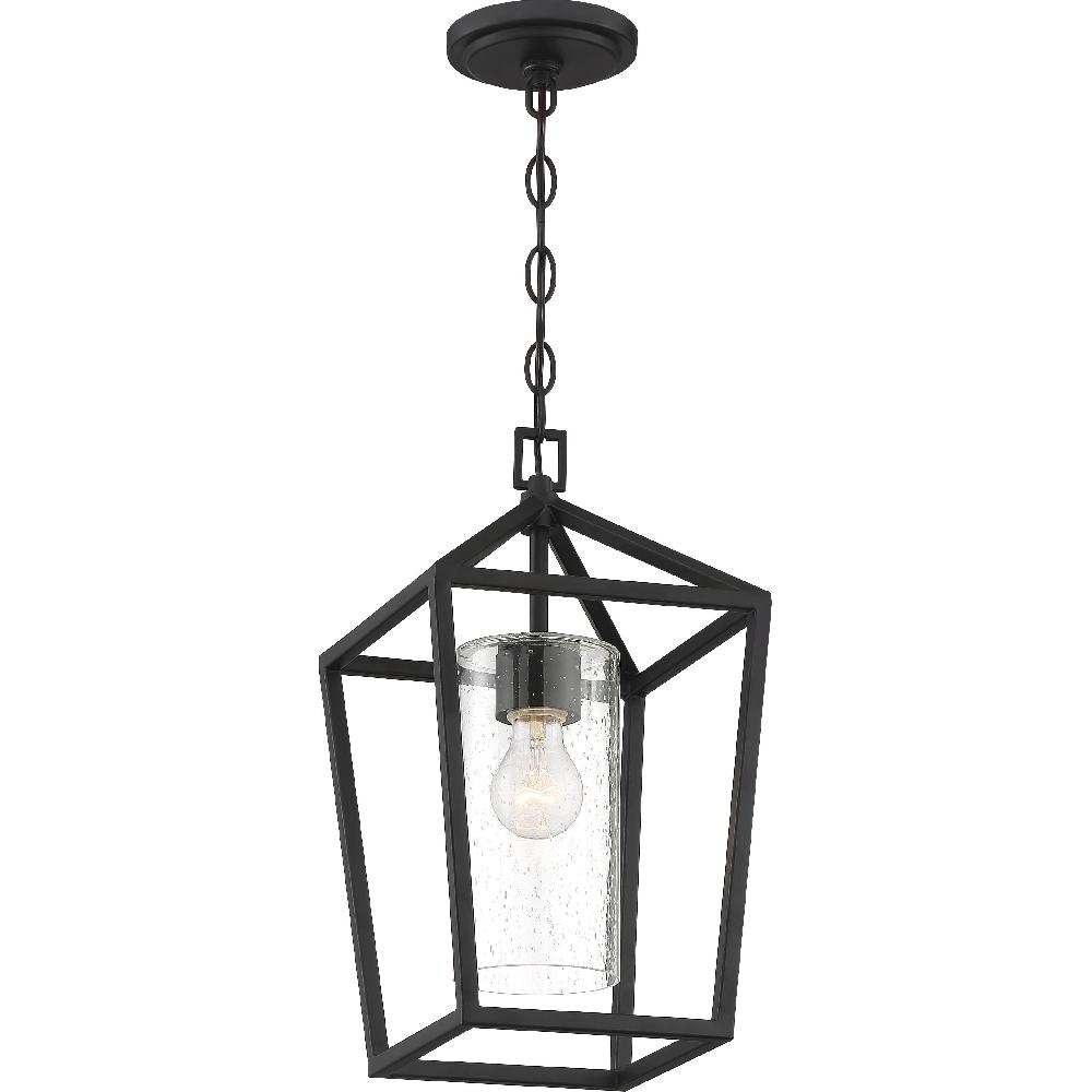 nuvo lighting Hopewell 1 Light 9 inch Matte Black Outdoor Hanging Lantern
