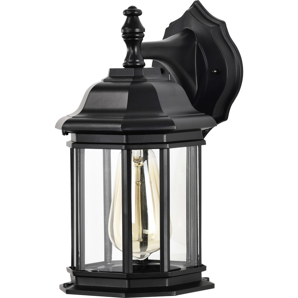 Nuvo Lighting Hopkins 12 Inch Matte Black Outdoor Wall Lantern Small