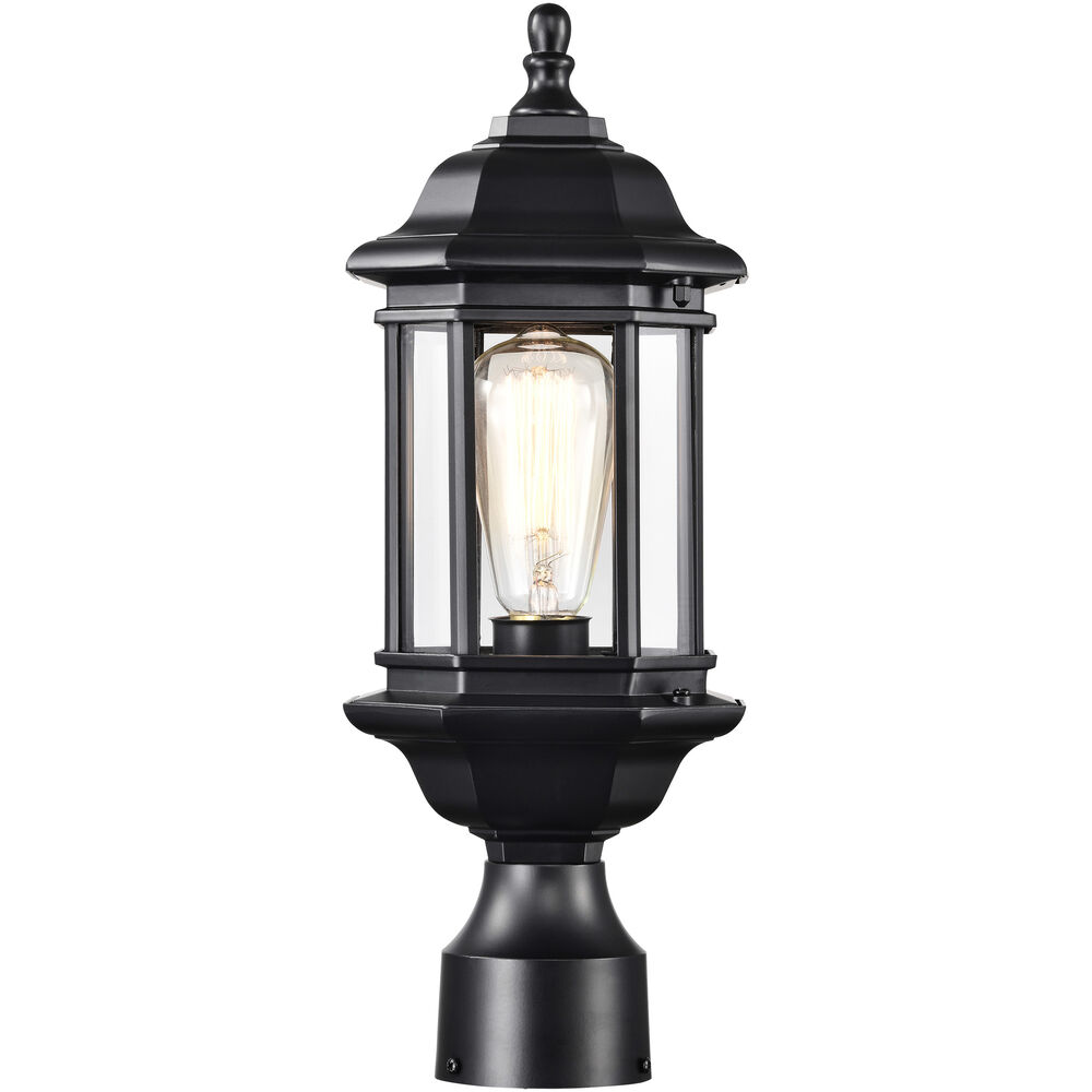 Nuvo Lighting Hopkins 17 Inch Matte Black Post Lantern Small