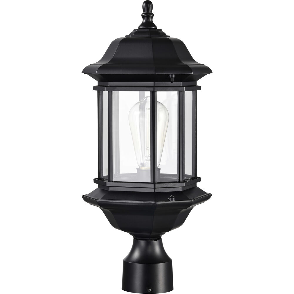 Nuvo Lighting Hopkins 19 Inch Matte Black Post Lantern Large