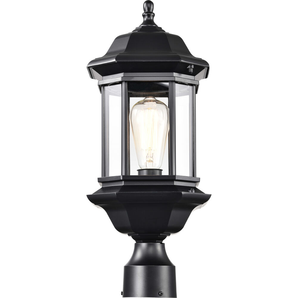 Nuvo Lighting Hopkins 19 Inch Matte Black Post Lantern Large