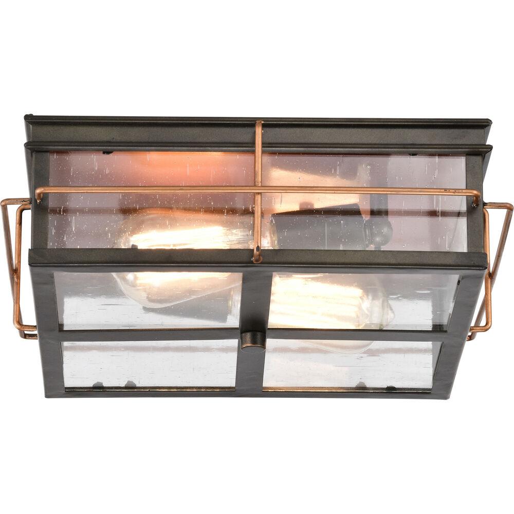 Nuvo Lighting Howell 2 Light 12 Inch Bronze And Copper Accents Outdoor Flush Mount