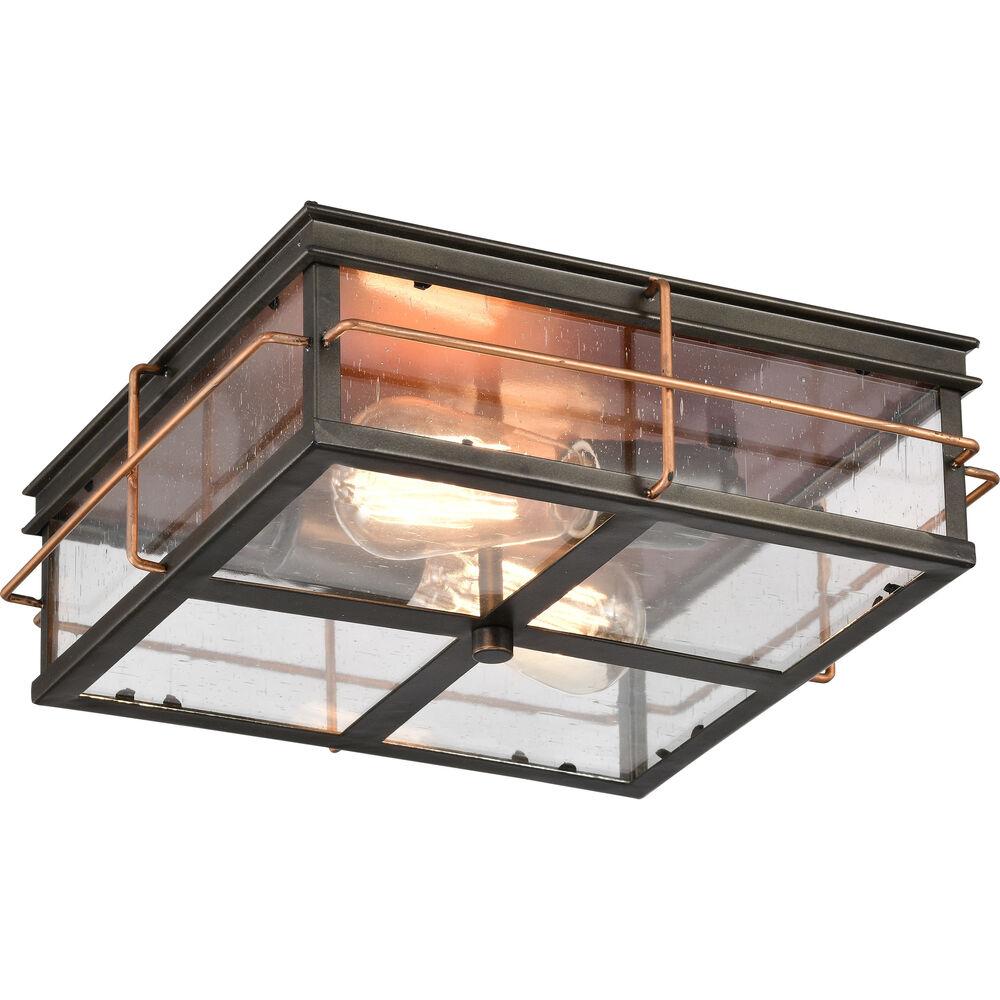 Nuvo Lighting Howell 2 Light 12 Inch Bronze And Copper Accents Outdoor Flush Mount