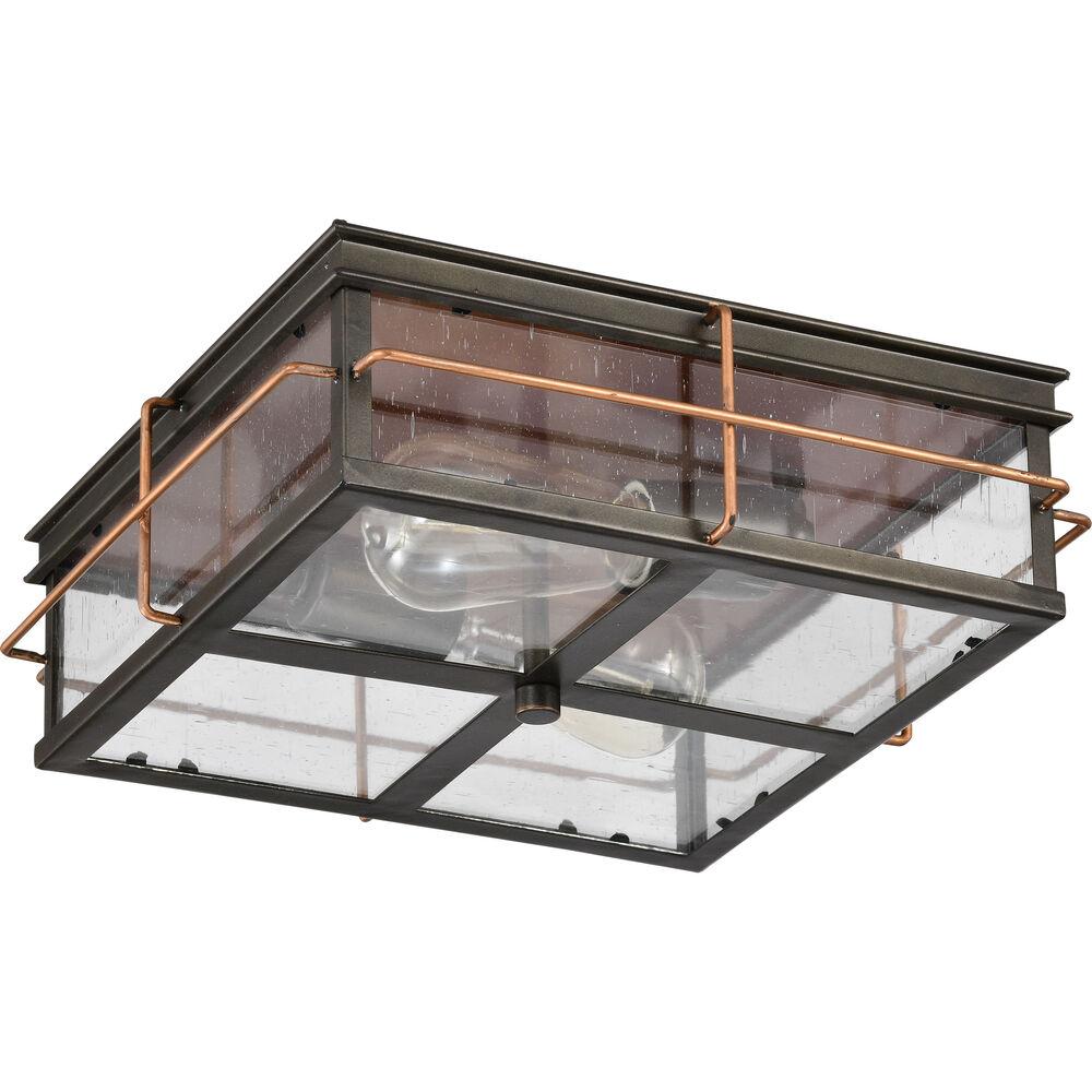 Nuvo Lighting Howell 2 Light 12 Inch Bronze And Copper Accents Outdoor Flush Mount