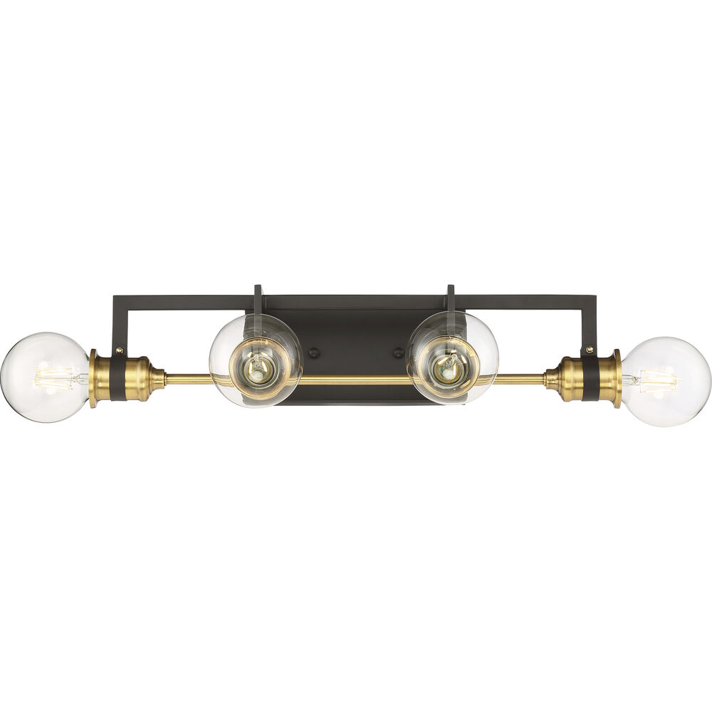 Nuvo Lighting Intention 4 Light 22 Inch Warm Brass And Black Vanity Light Wall Light