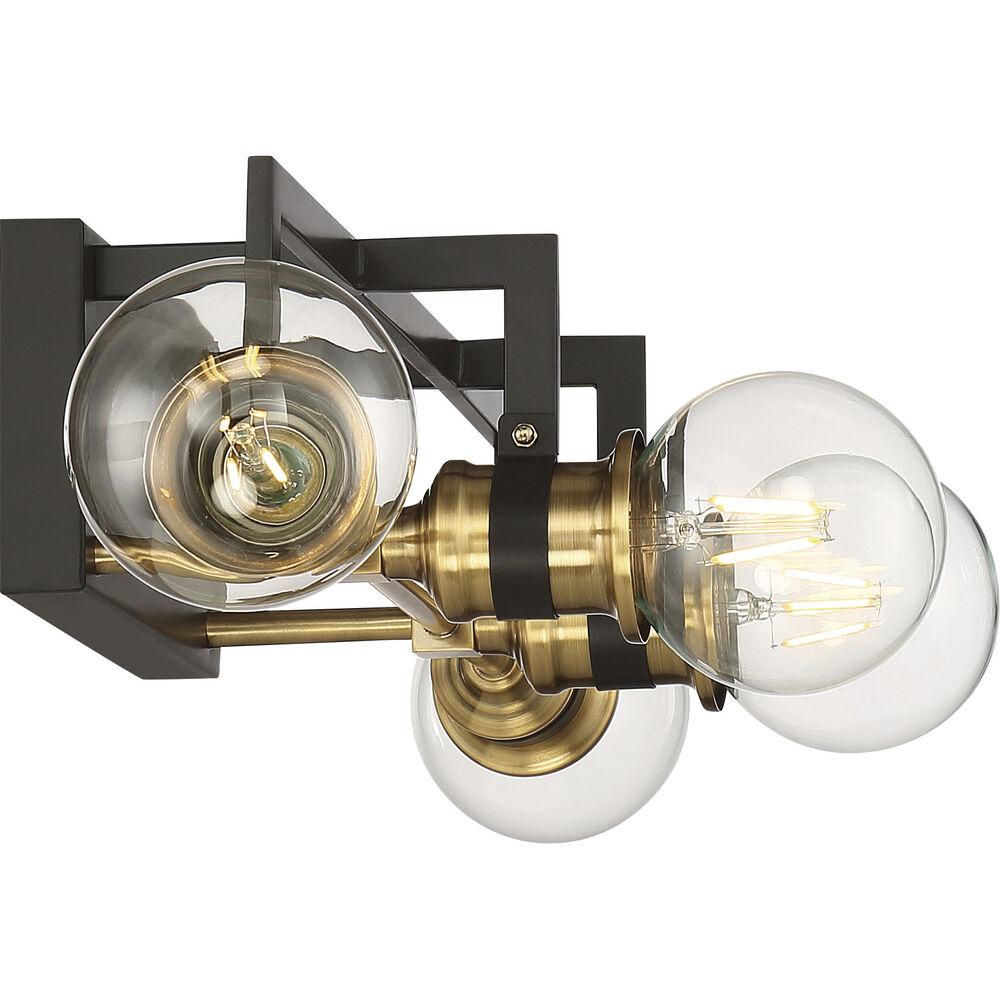 Nuvo Lighting Intention 4 Light 22 Inch Warm Brass And Black Vanity Light Wall Light