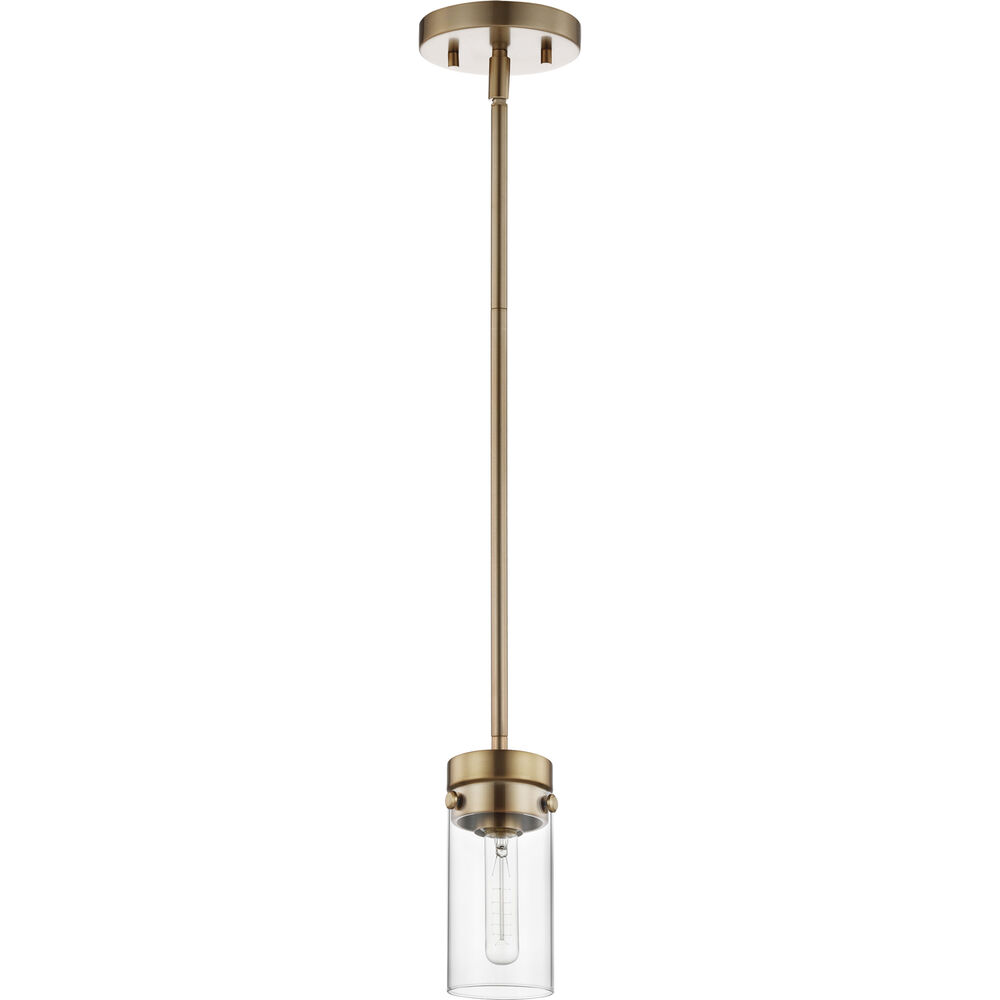 Nuvo Lighting Intersection 1 Light 4 Inch Burnished Brass Mini-Pendant Ceiling Light