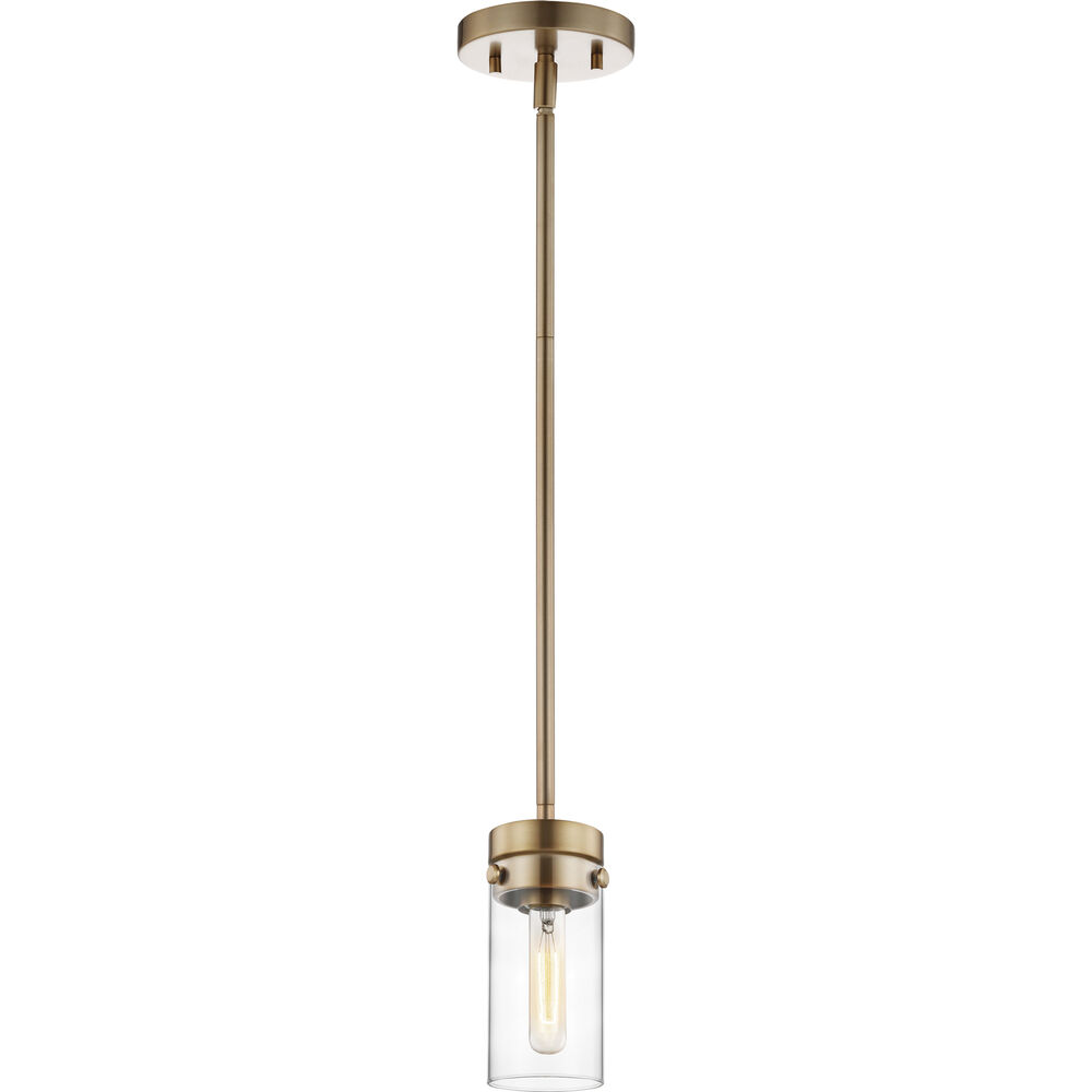 Nuvo Lighting Intersection 1 Light 4 Inch Burnished Brass Mini-Pendant Ceiling Light