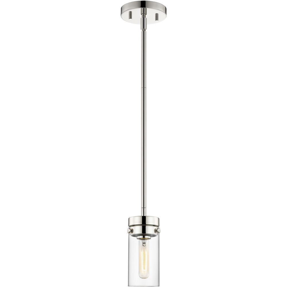 Nuvo Lighting Intersection 1 Light 4 Inch Polished Nickel Mini-Pendant Ceiling Light