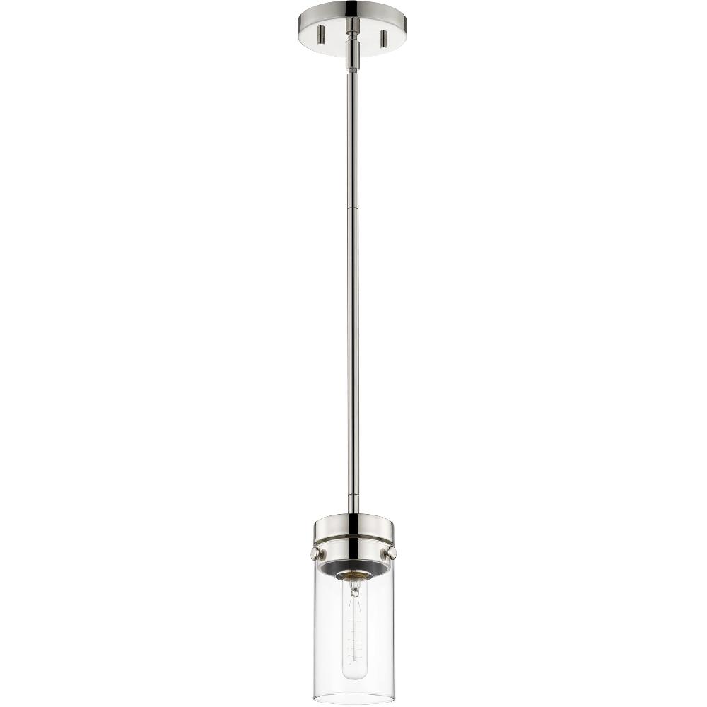 nuvo lighting Intersection 1 Light 4 inch Polished Nickel Mini-Pendant Ceiling Light