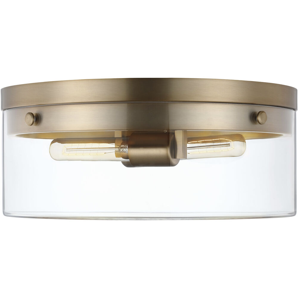Nuvo Lighting Intersection 2 Light 11 Inch Burnished Brass Flush Ceiling Light