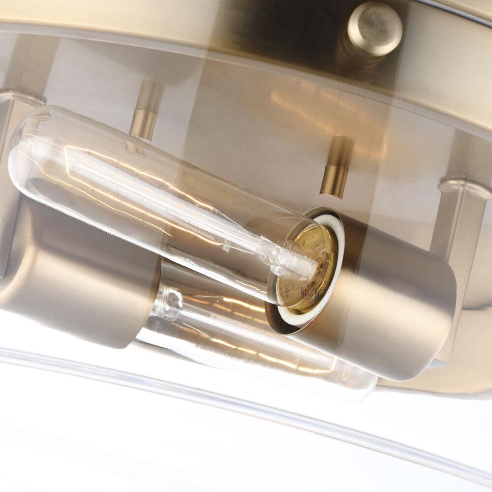 Nuvo Lighting Intersection 2 Light 11 Inch Burnished Brass Flush Ceiling Light