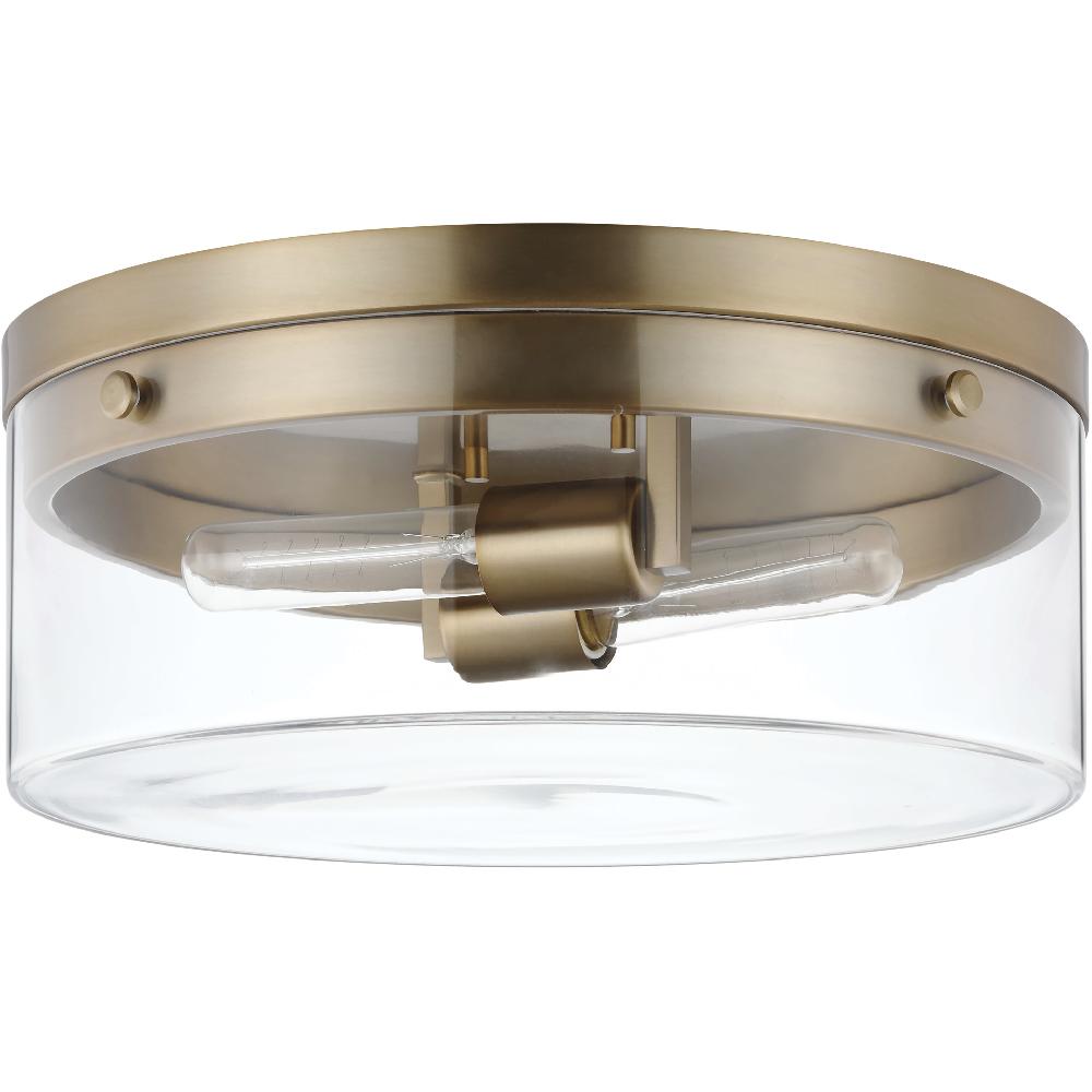 nuvo lighting Intersection 2 Light 11 inch Burnished Brass Flush Ceiling Light