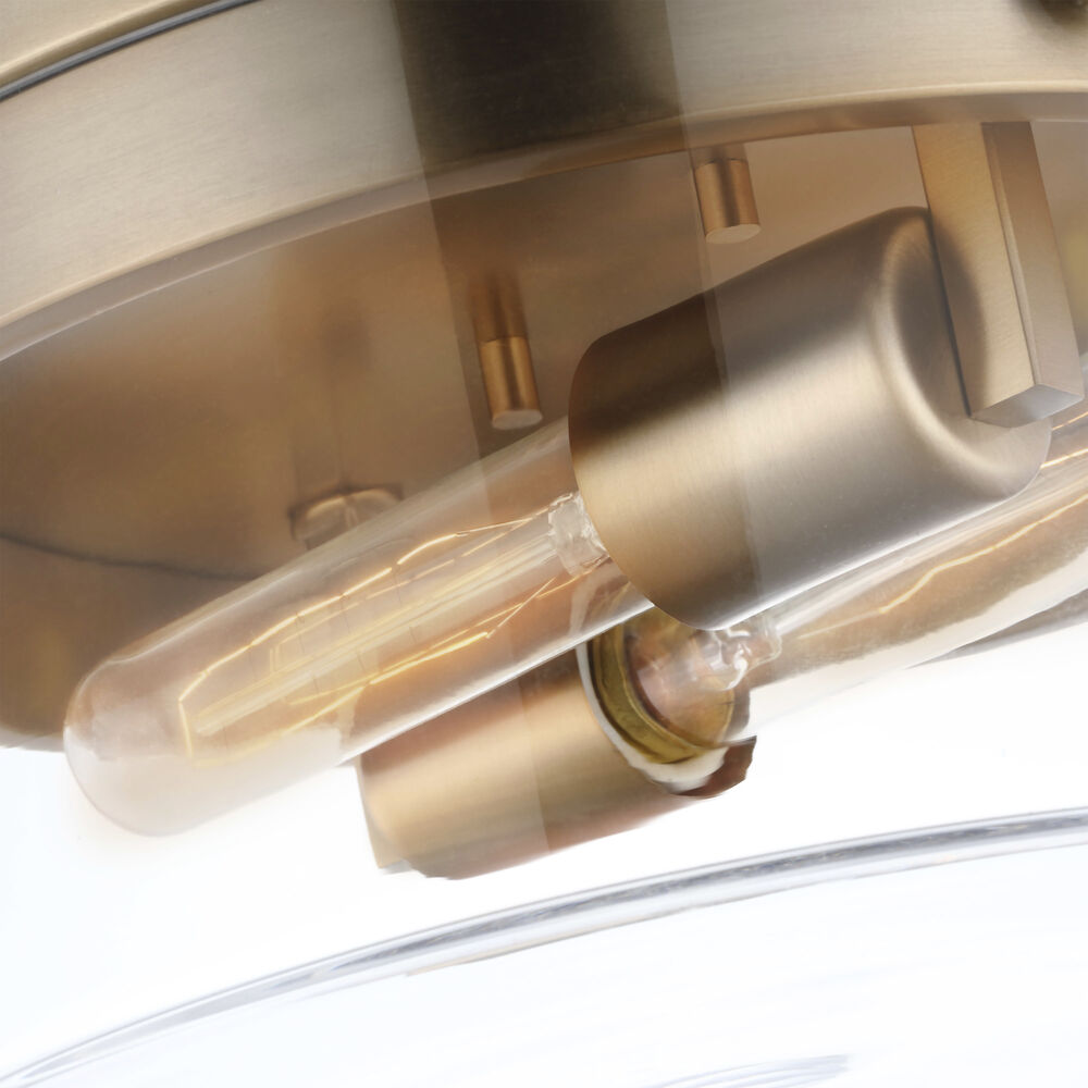 Nuvo Lighting Intersection 2 Light 14 Inch Burnished Brass Flush Ceiling Light