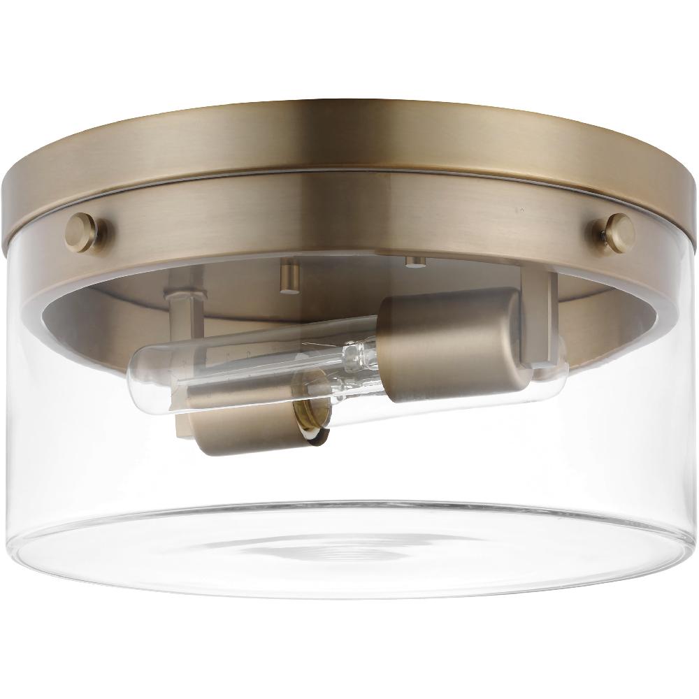 nuvo lighting Intersection 2 Light 14 inch Burnished Brass Flush Ceiling Light