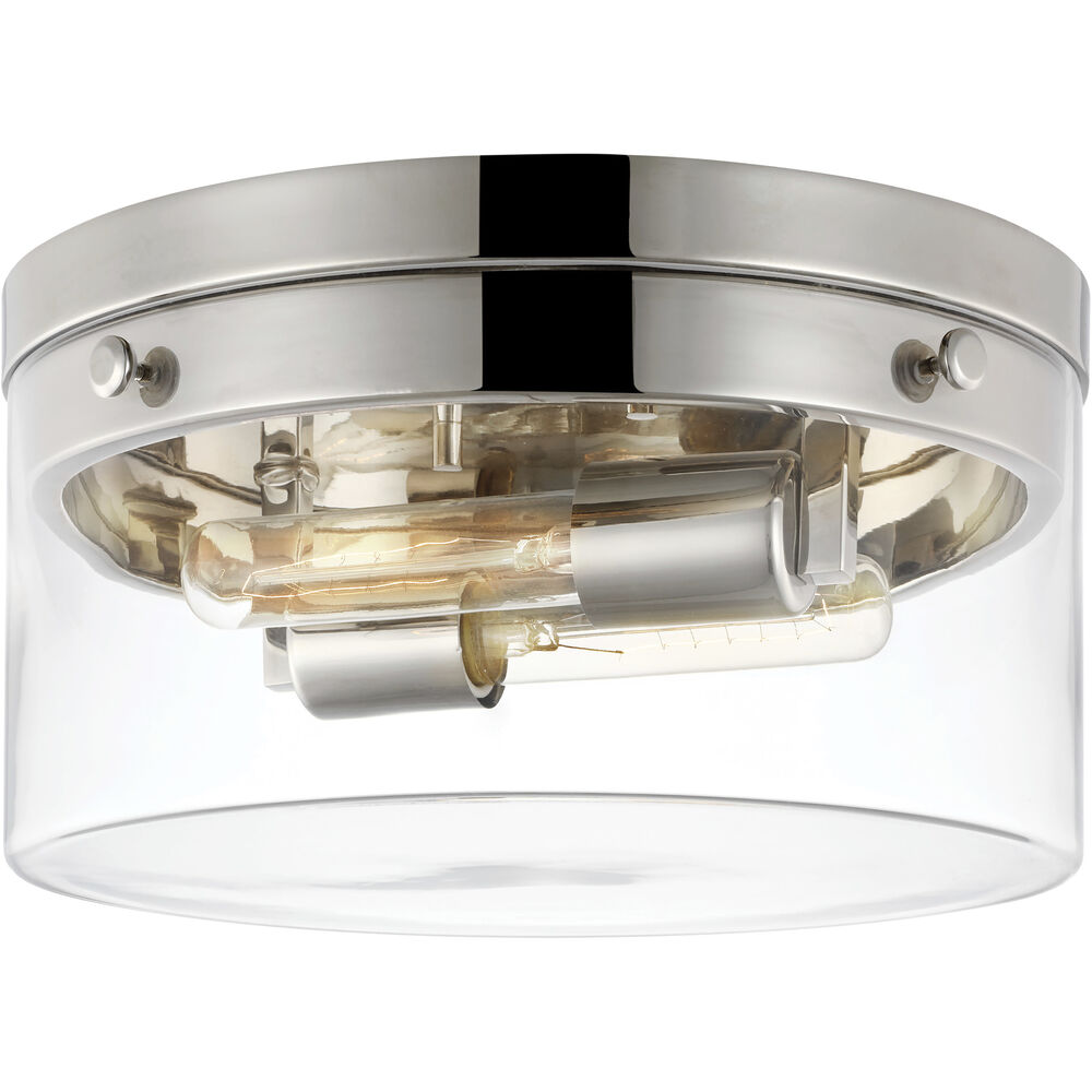 Nuvo Lighting Intersection 2 Light 14 Inch Polished Nickel Flush Ceiling Light