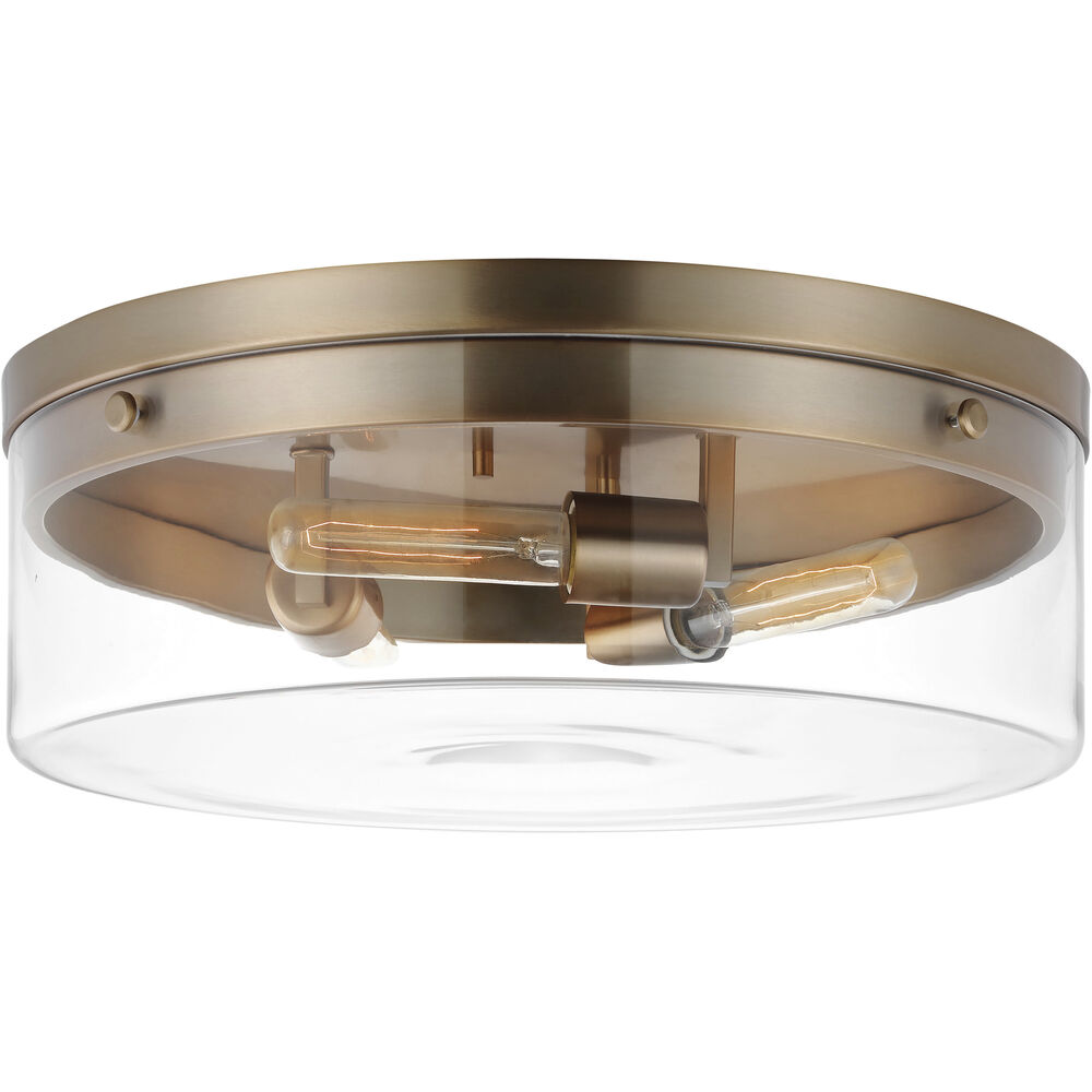 Nuvo Lighting Intersection 3 Light 17 Inch Burnished Brass Flush Ceiling Light