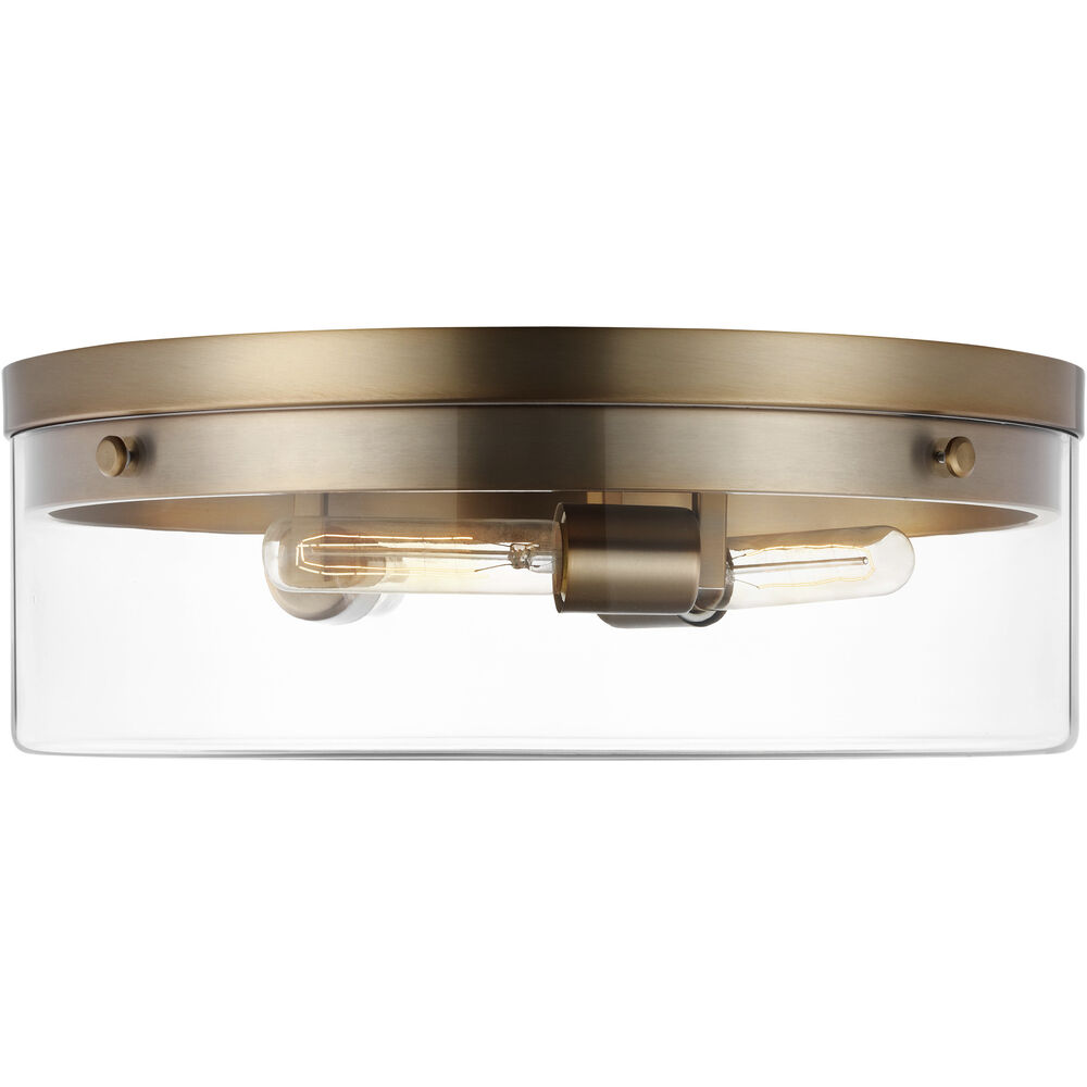 Nuvo Lighting Intersection 3 Light 17 Inch Burnished Brass Flush Ceiling Light
