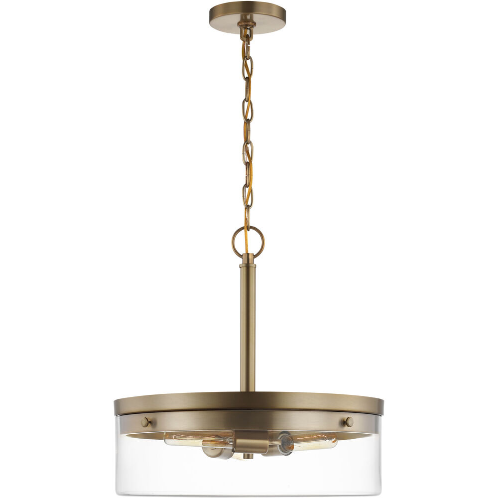 Nuvo Lighting Intersection 3 Light 17 Inch Burnished Brass Pendant Ceiling Light