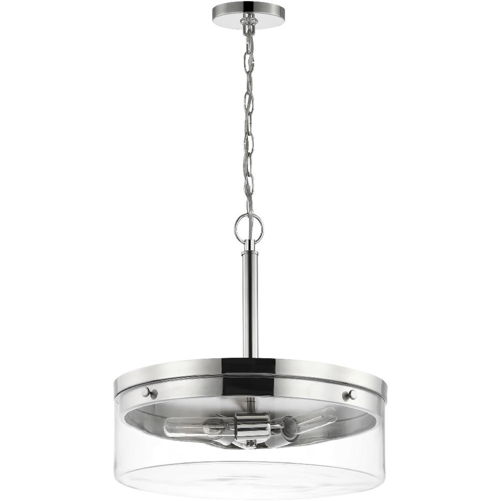 nuvo lighting Intersection 3 Light 17 inch Polished Nickel Pendant Ceiling Light