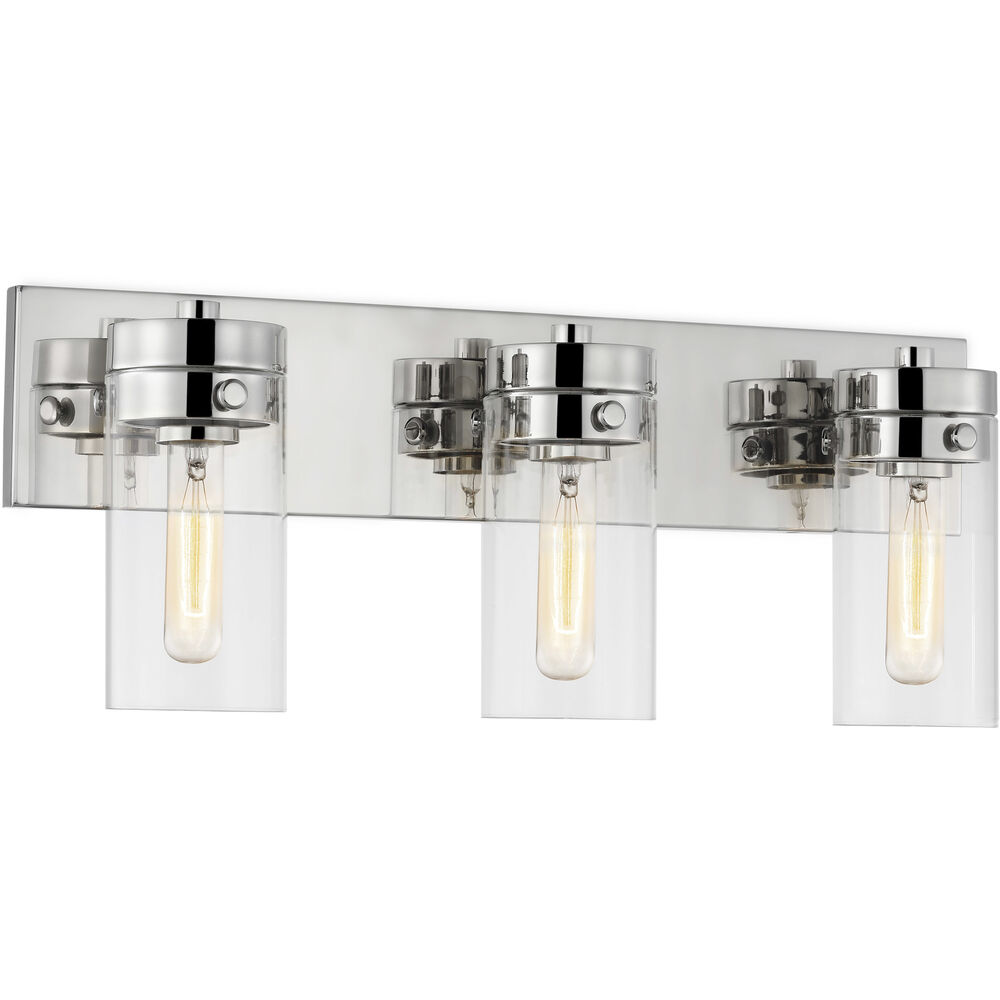 Nuvo Lighting Intersection 3 Light 22 Inch Polished Nickel Bathroom Vanity Lights Wall Light
