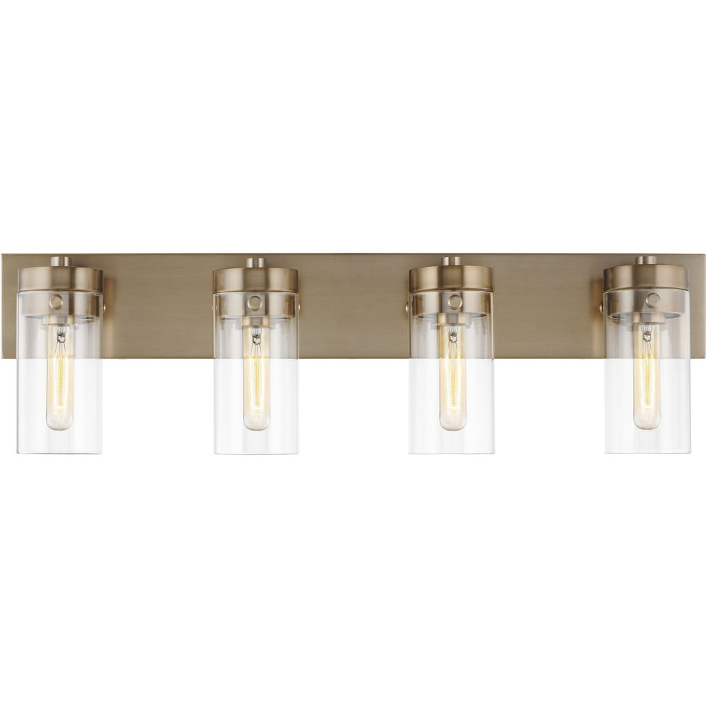 Nuvo Lighting Intersection 4 Light 30 Inch Burnished Brass Bathroom Vanity Lights Wall Light