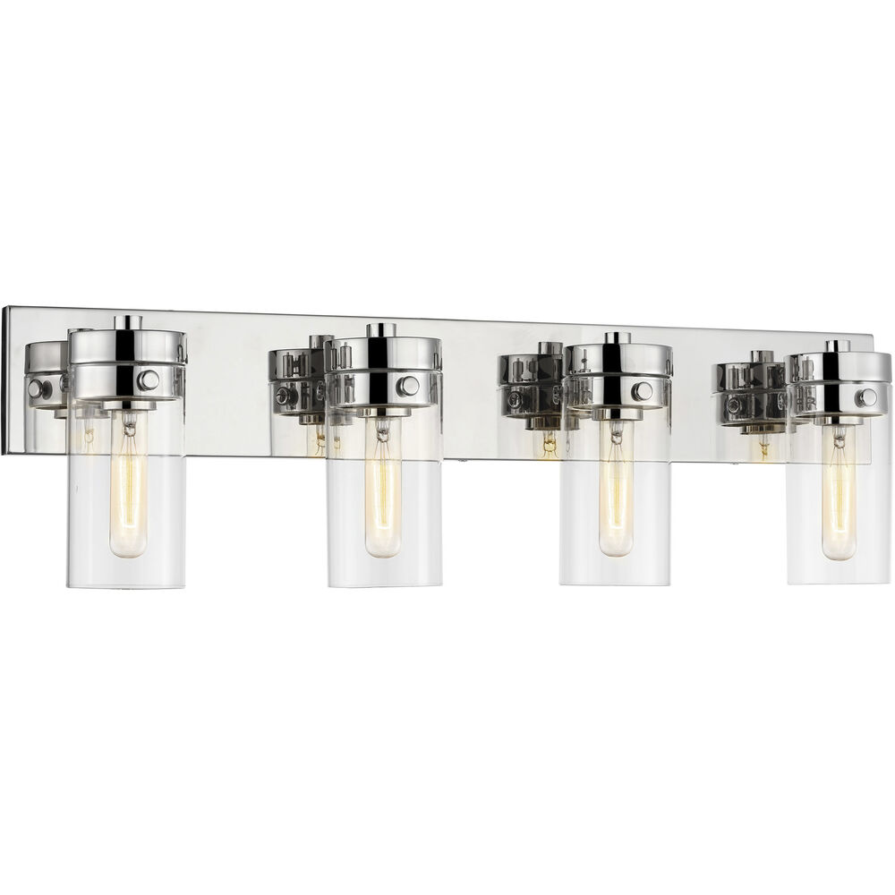 Nuvo Lighting Intersection 4 Light 30 Inch Polished Nickel Bathroom Vanity Lights Wall Light