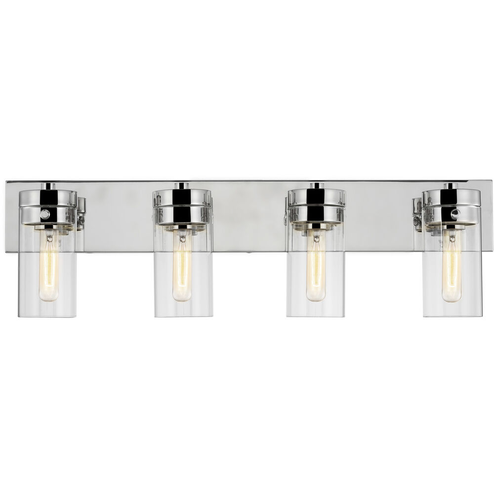 Nuvo Lighting Intersection 4 Light 30 Inch Polished Nickel Bathroom Vanity Lights Wall Light