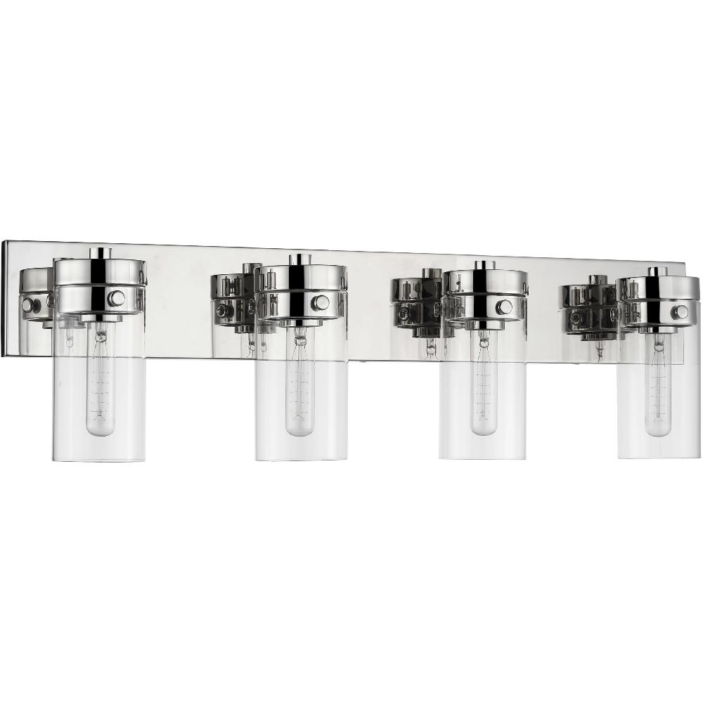 nuvo lighting Intersection 4 Light 30 inch Polished Nickel Bathroom Vanity Lights Wall Light