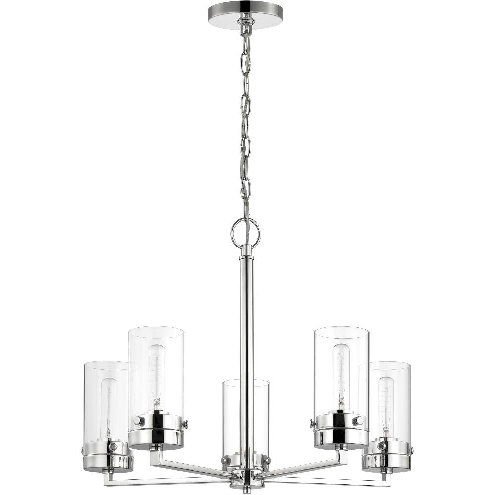 nuvo lighting Intersection 5 Light 24 inch Polished Nickel Chandelier Ceiling Light