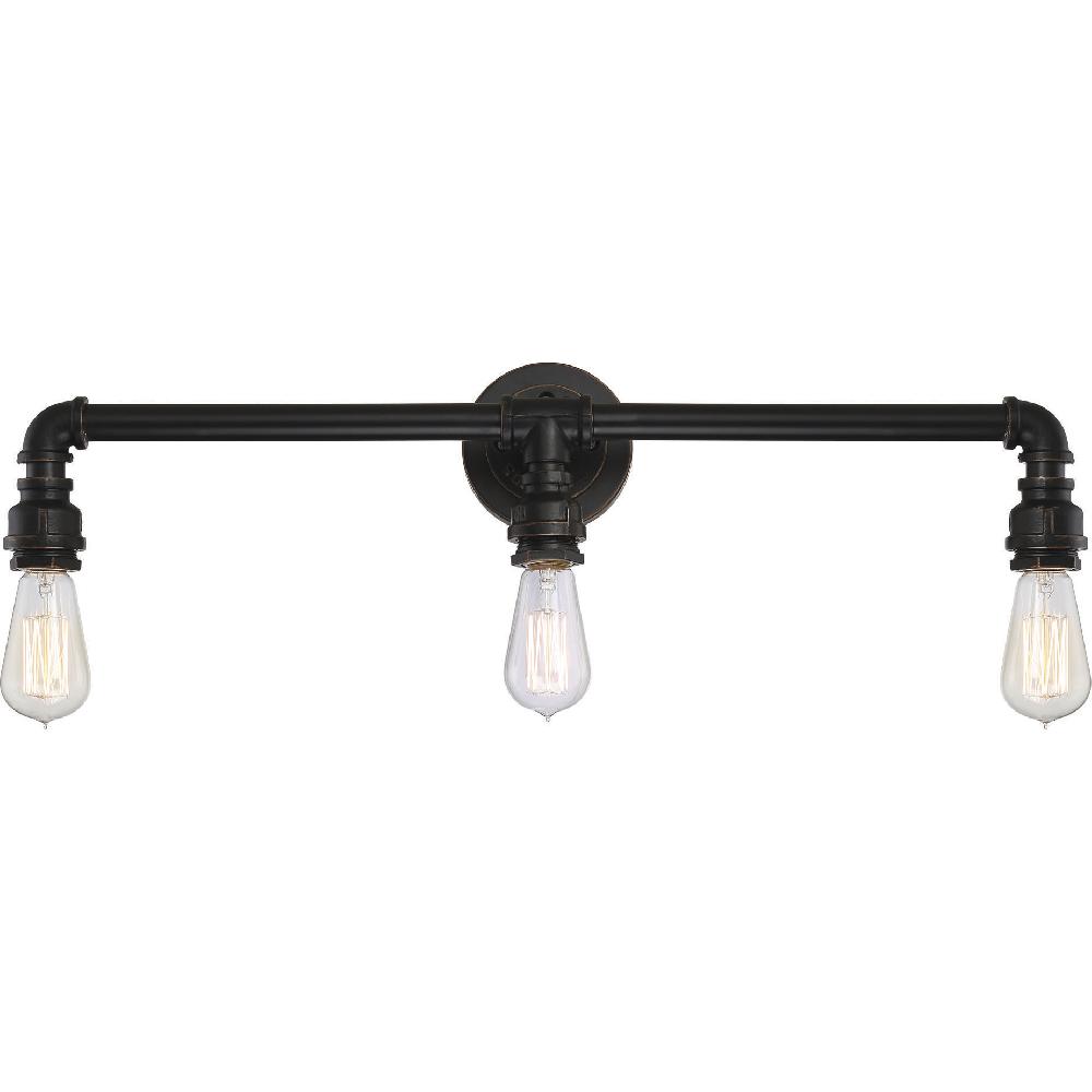 nuvo lighting Iron 3 Light 24.5 inch Industrial Bronze Vanity Light Wall Light
