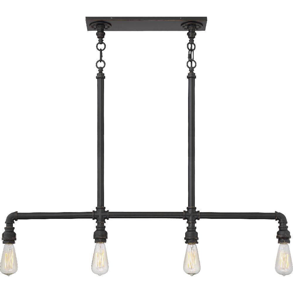 nuvo lighting Iron 4 Light 34.5 inch Industrial Bronze Pendant Ceiling Light