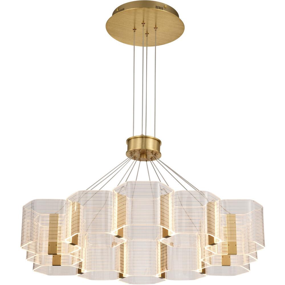 Nuvo Lighting Kenzo LED 34.25 Inch Polished Anodized Bronze Chandelier Ceiling Light