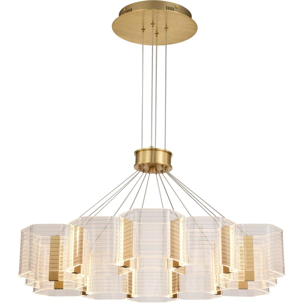 Nuvo Lighting Kenzo LED 34.25 Inch Polished Anodized Bronze Chandelier Ceiling Light