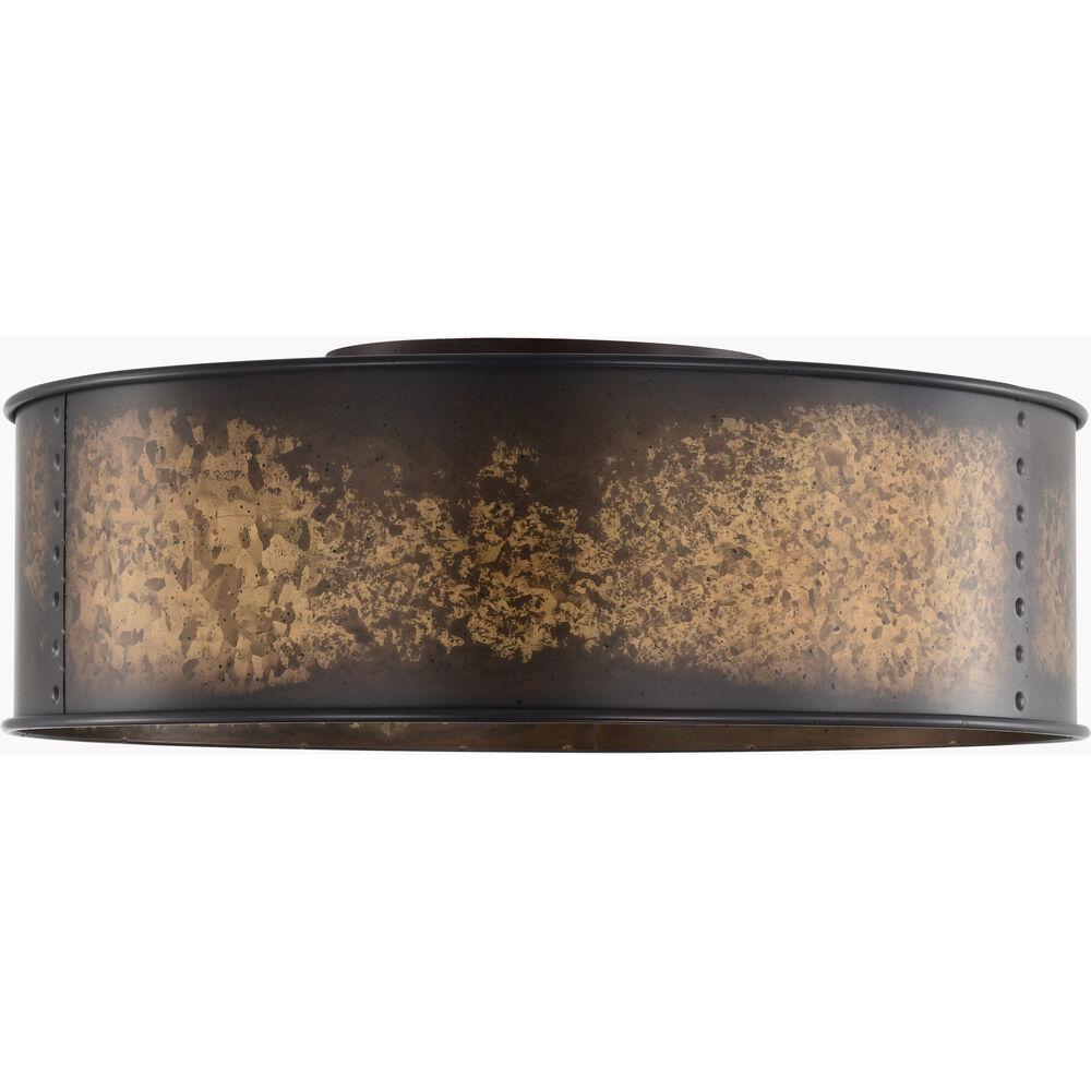 Nuvo Lighting Kettle 3 Light 17 Inch Weathered Brass Flush Mount Ceiling Light